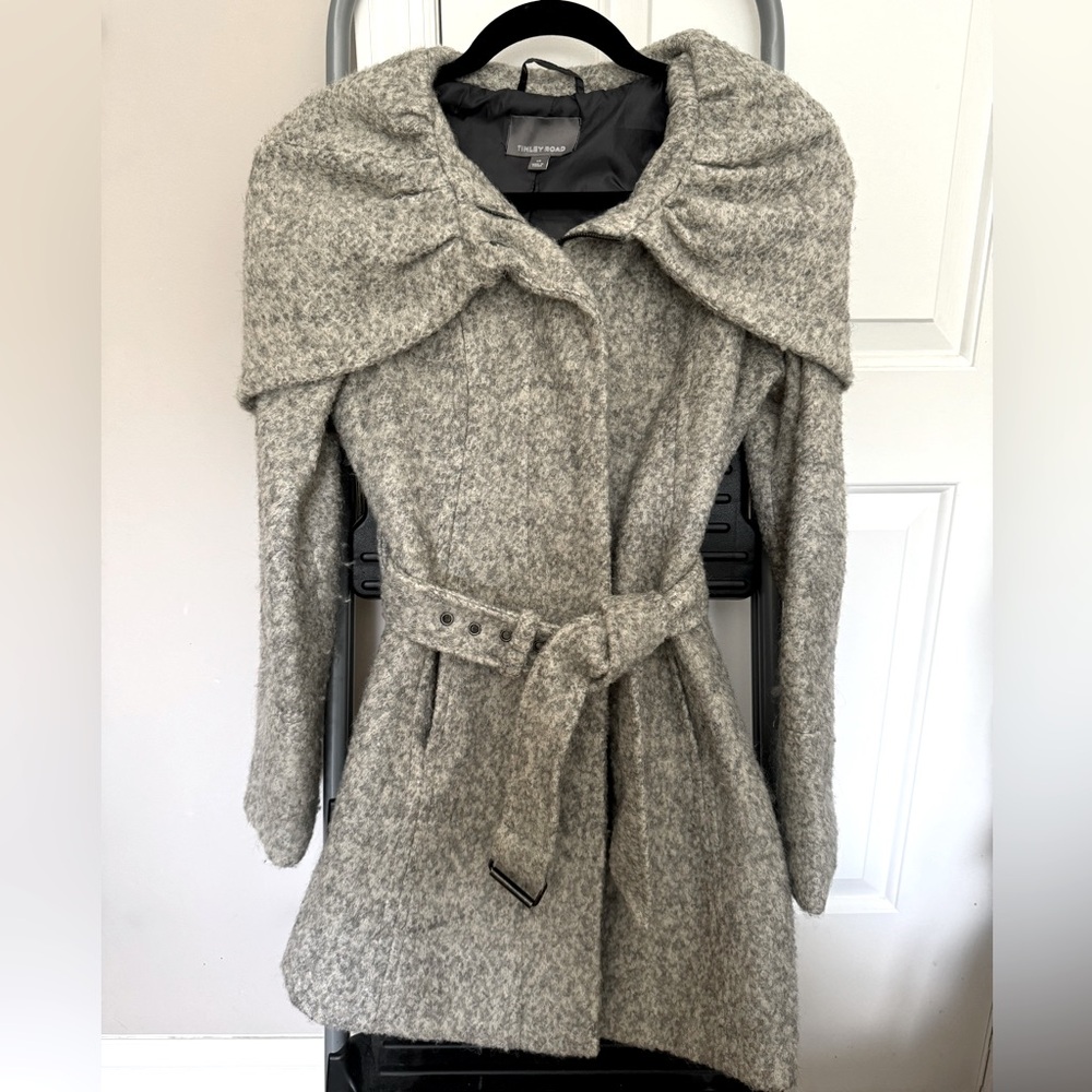 Boucle Grey Hooded Tinley Road coat